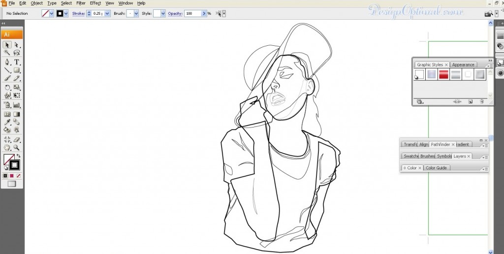 Outline after tracing (click to zoom image)