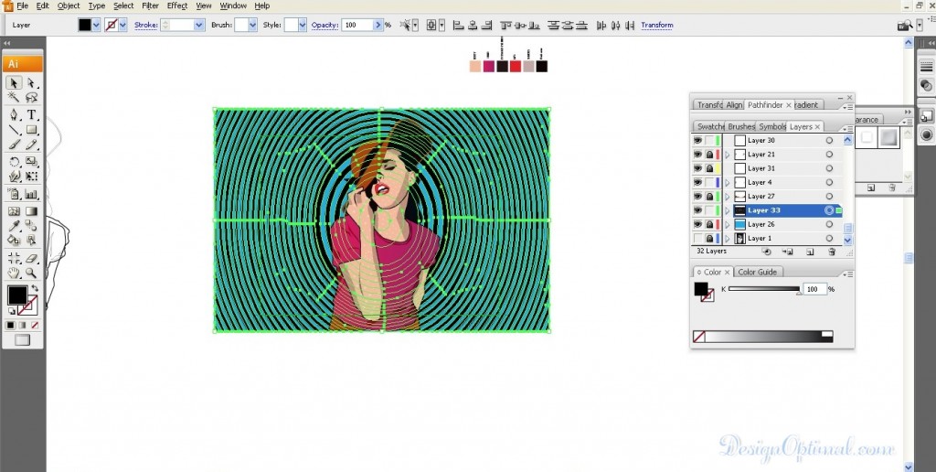 Adding the hypnotism background image 01 (click to zoom image)