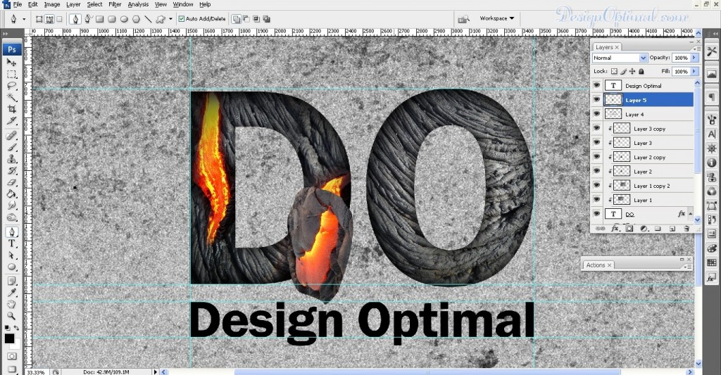 SCREEN_08 – adding the lava to the letter D flowing out of the letter (click to zoom image)