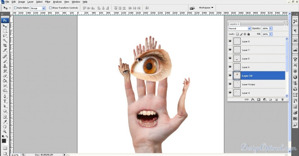 Adding the next eye to the hand, flip it, and positioning it 01 (click to zoom image)