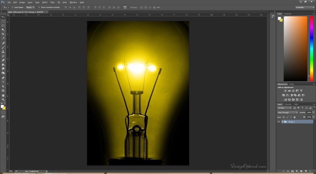 erasing around the bulb area (click to zoom image)