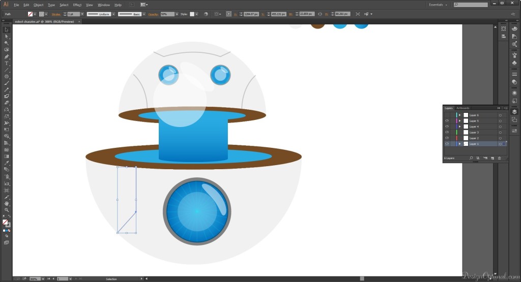 Strokes on the robot body area 01