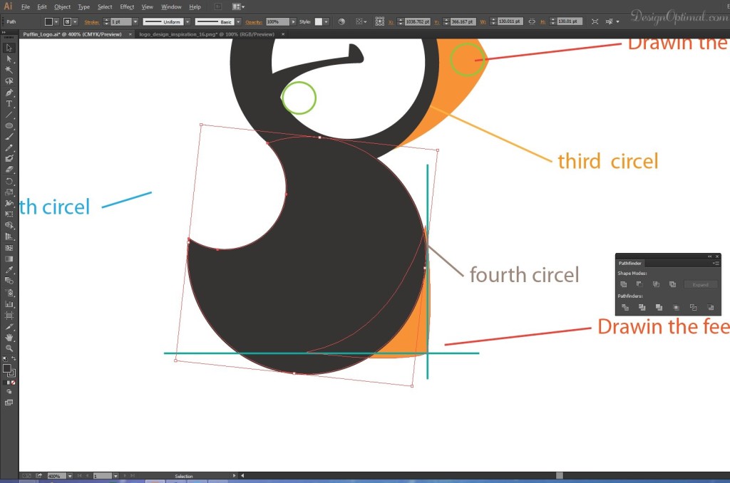 repositioning the bottom circle and feet area 2