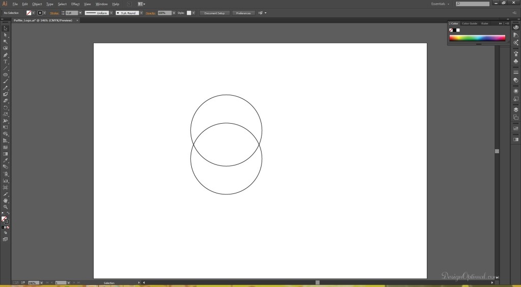 creating the circles for the head area of the logo 