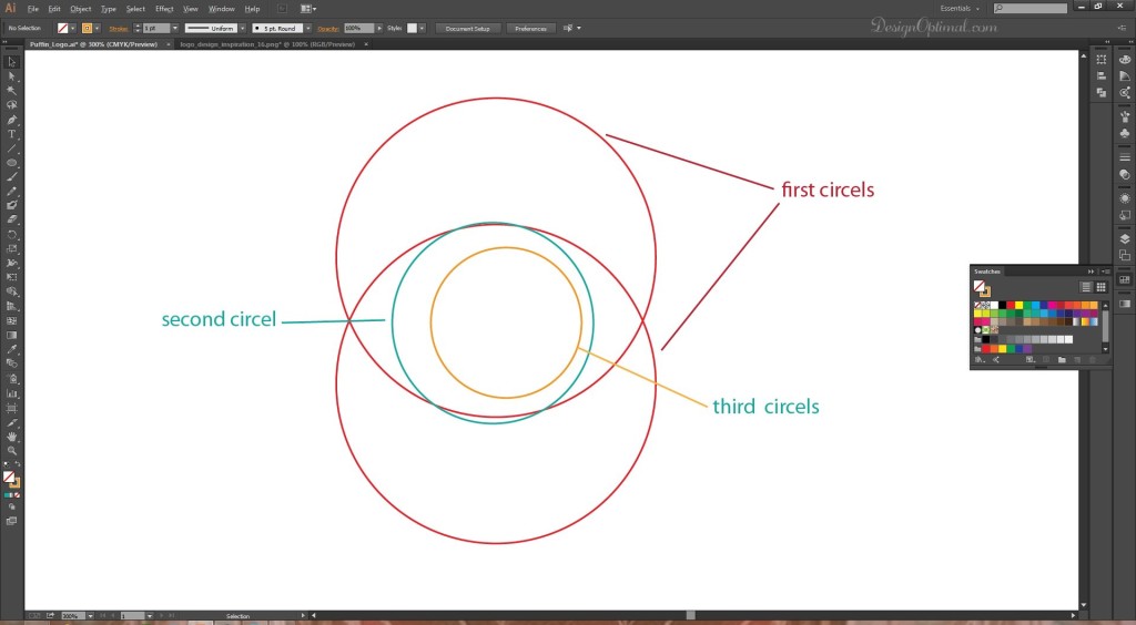 creating the 3rd circles for the head area of the logo 