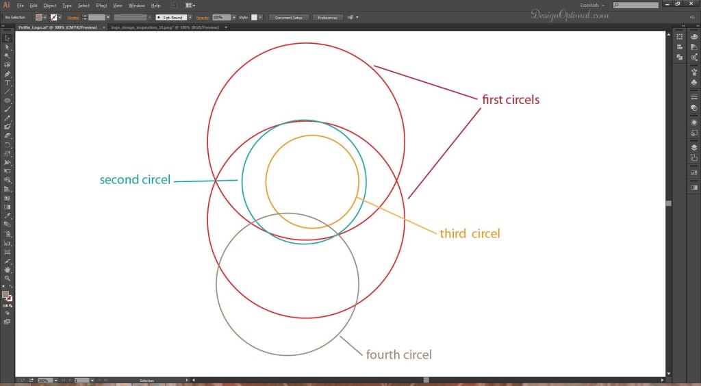  creating the 4th circles for the body area of the logo 