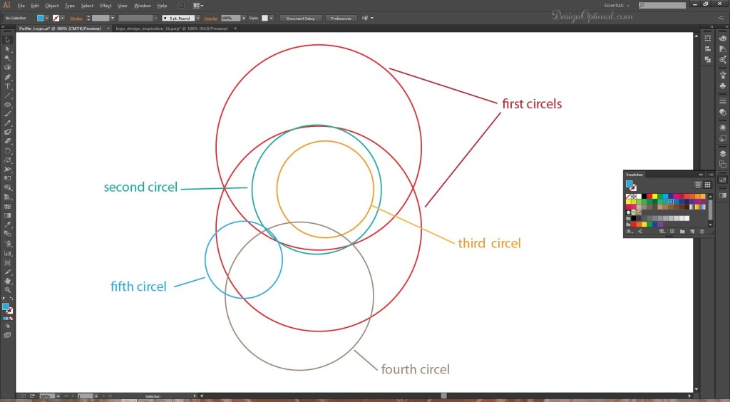 creating the 5th circles for the body area of the logo