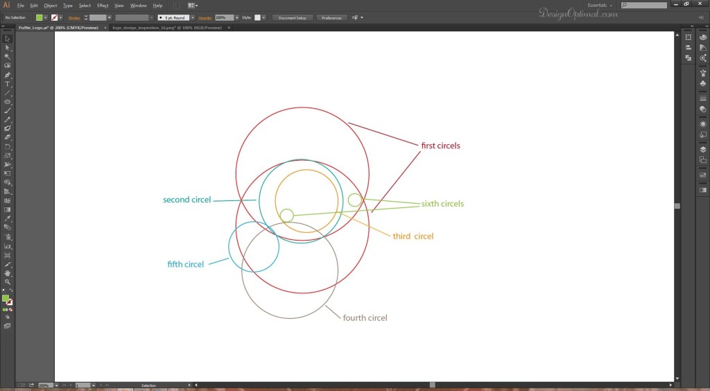  creating the 6th circles for the body area of the logo 