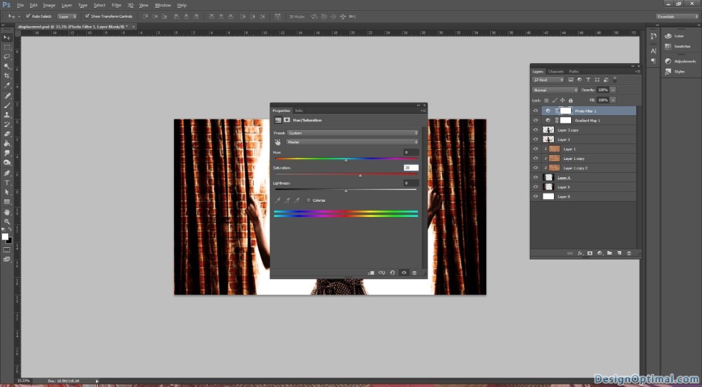 12.1 Adding the Hue Saturation Layer