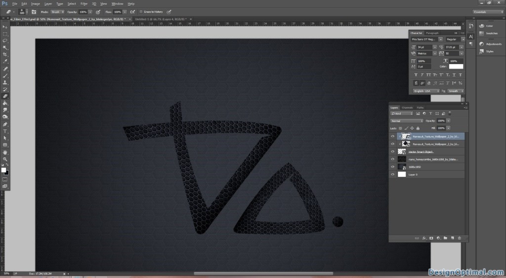 5.2 Adding the carbon fiber texture to the Do logo 